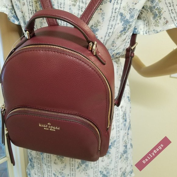 KATE SPADE MEDIUM JACKSON BACKPACK CHERRYWOOD RED - Picture 7 of 13